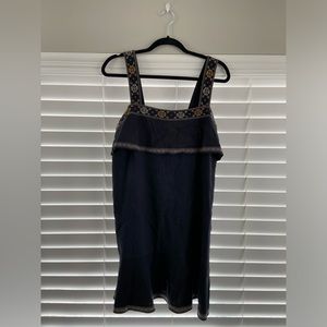 Madewell Linen Blend Embroidered Mini Dress